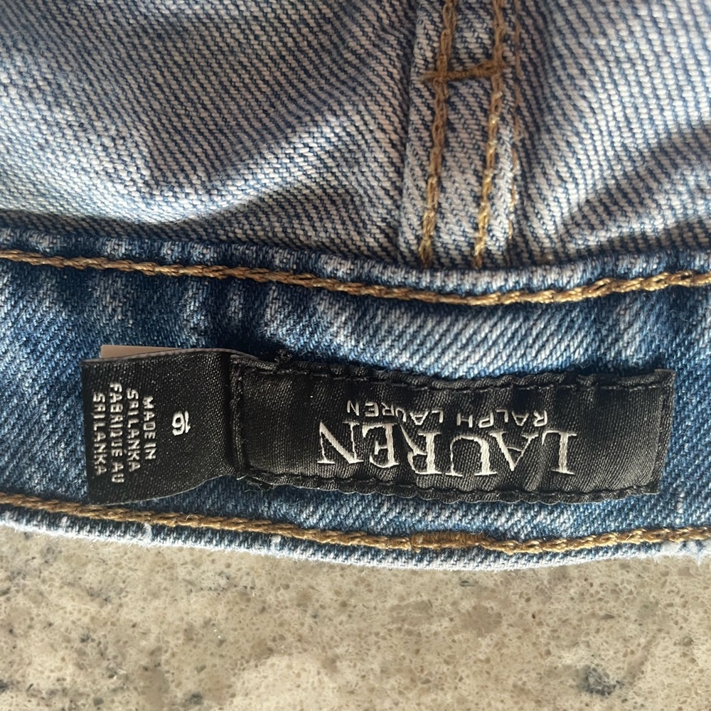 Ralph Lauren women’s size 16 Blue Patchwork Jeans - Casual Distressed Style - Picture 4 of 7